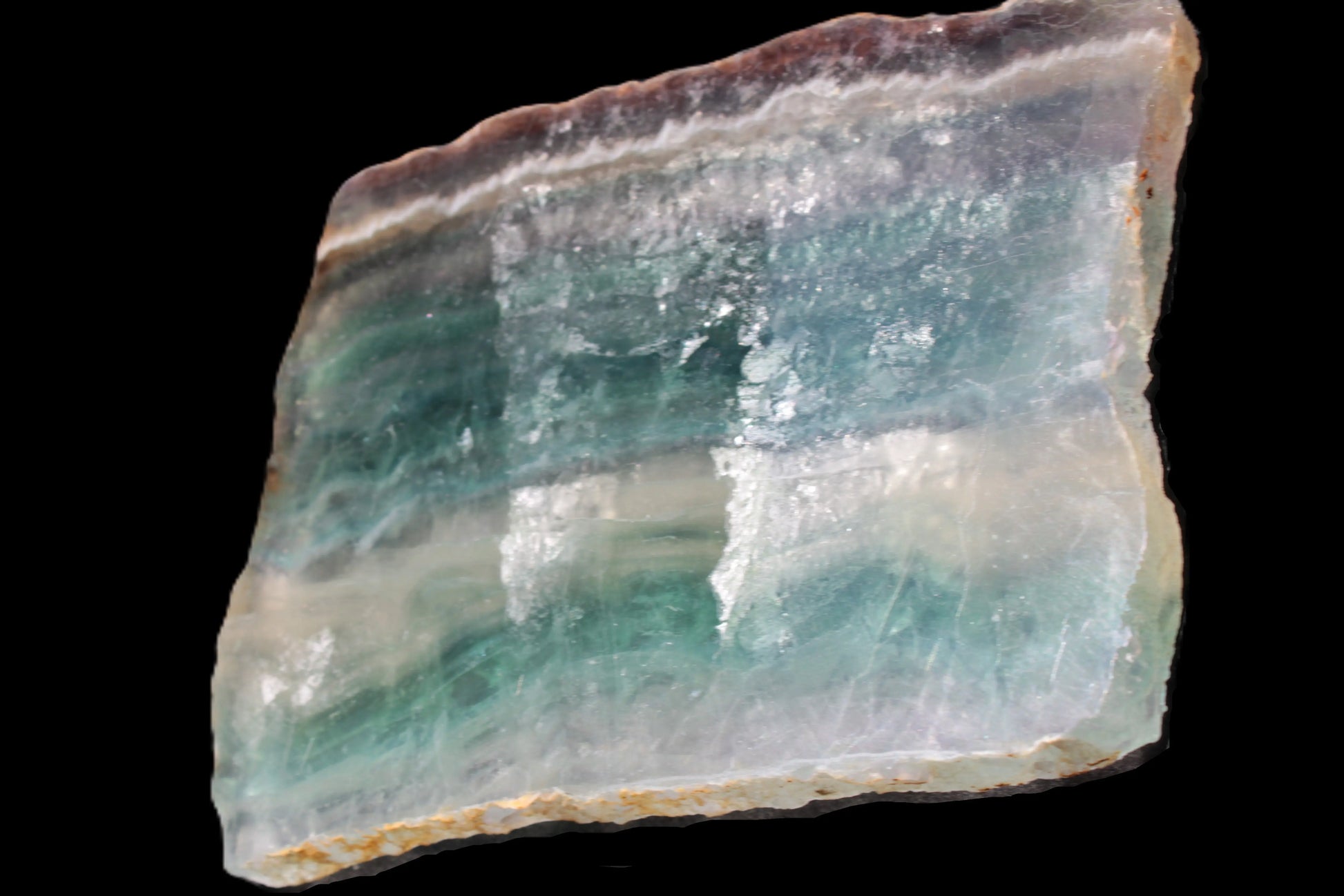 Rainbow Fluorite slice 555g Rocks and Things