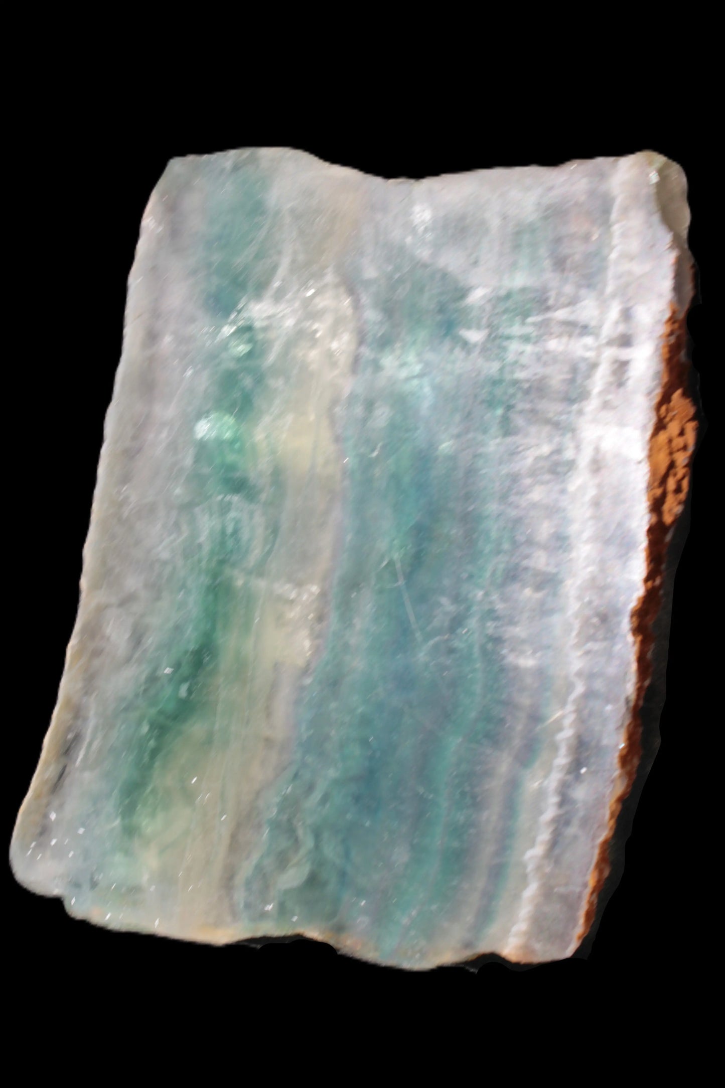 Rainbow Fluorite slice 555g Rocks and Things