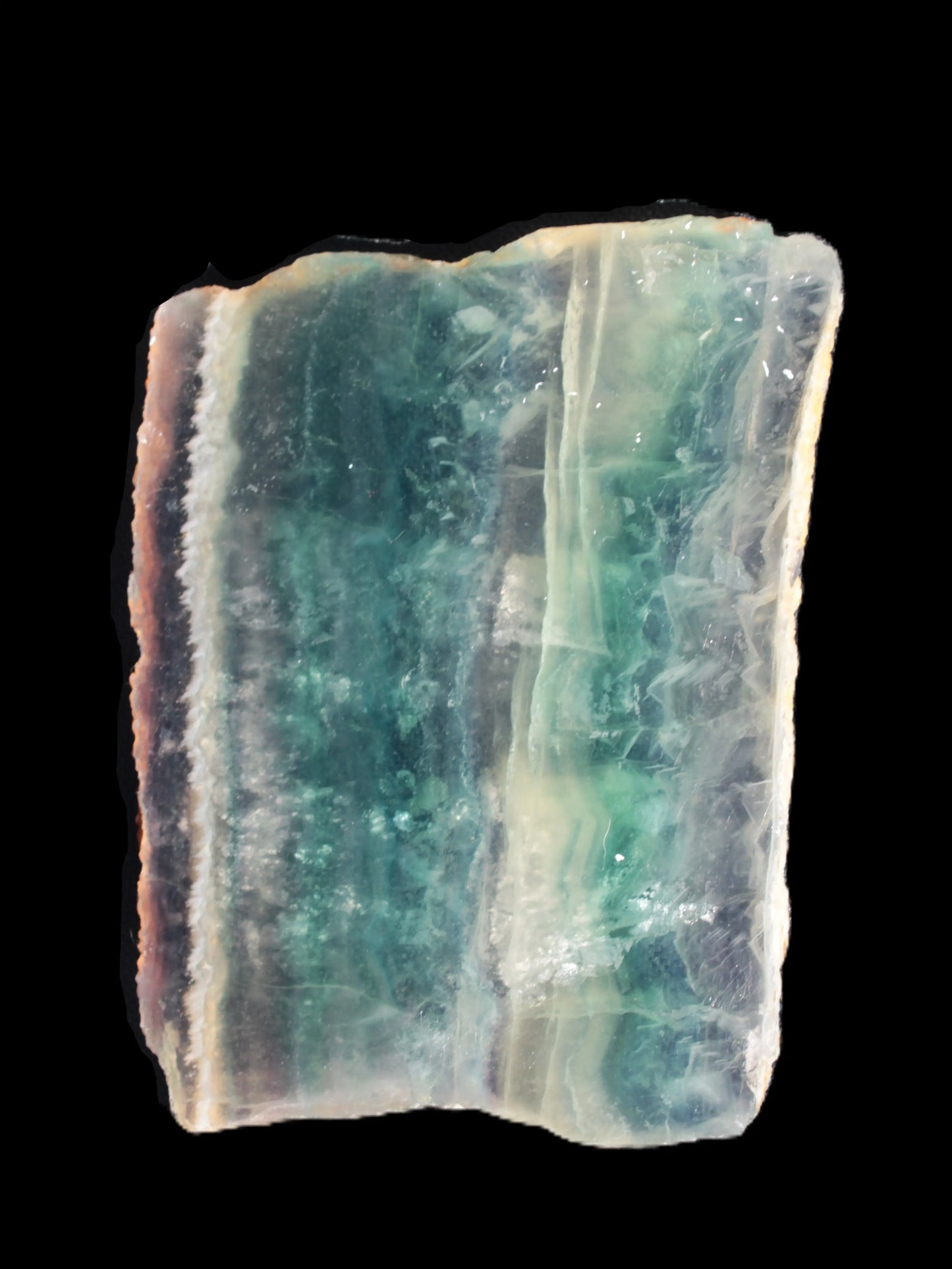 Rainbow Fluorite slice 555g Rocks and Things