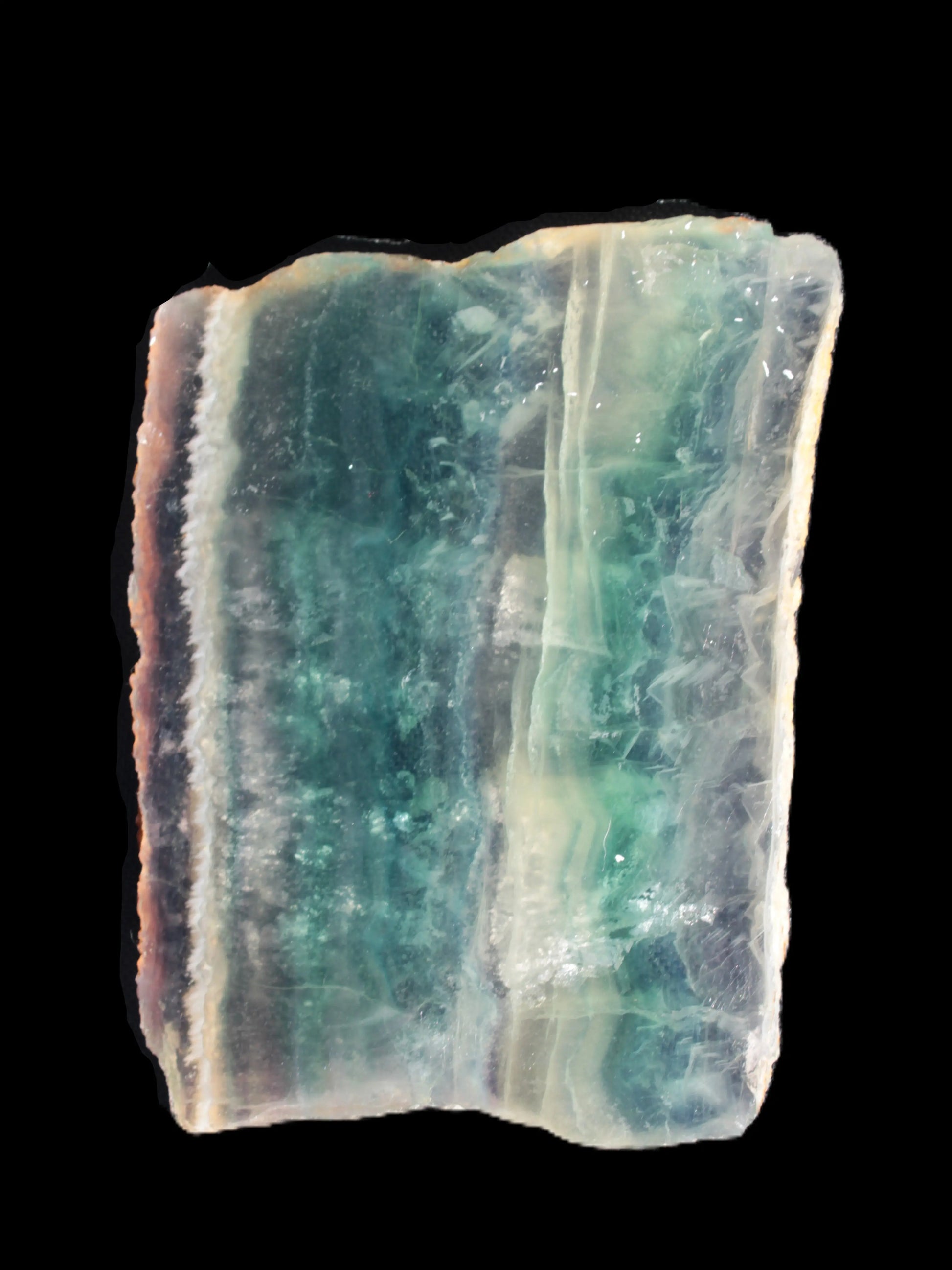 Rainbow Fluorite slice 555g Rocks and Things