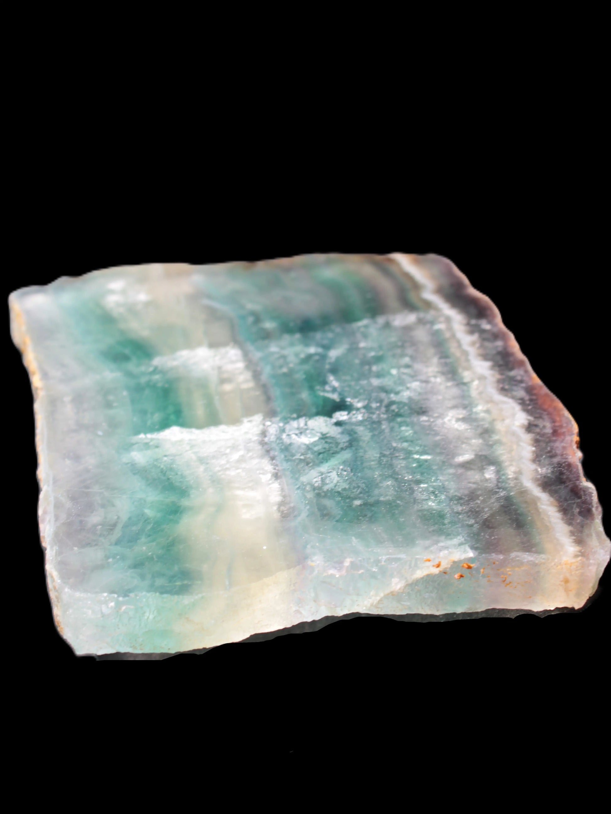 Rainbow Fluorite slice 555g Rocks and Things