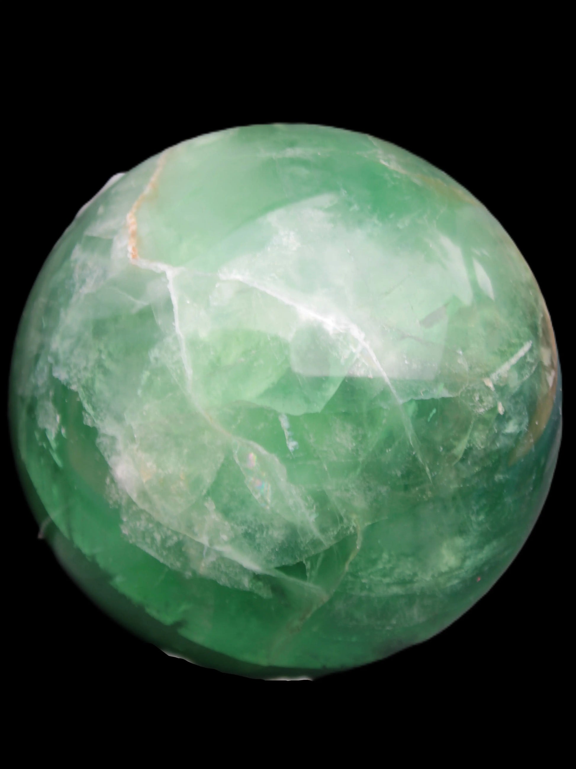 Rainbows Green Fluorite sphere 120mm 3350g Rocks and Things Store