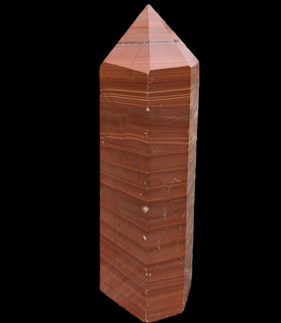 Red Jasper wood grain obelisk 298mm 4013g Rocks and Things Store