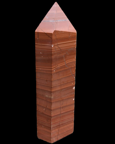 Red Jasper wood grain obelisk 298mm 4013g Rocks and Things Store