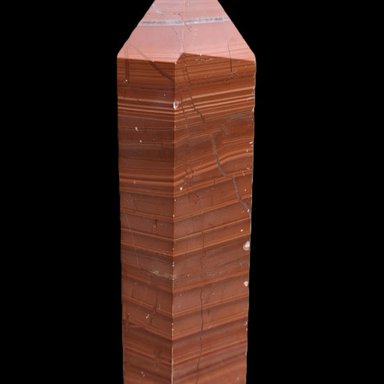 Red Jasper wood grain obelisk 298mm 4013g Rocks and Things Store