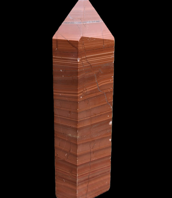 Red Jasper wood grain obelisk 298mm 4013g Rocks and Things Store
