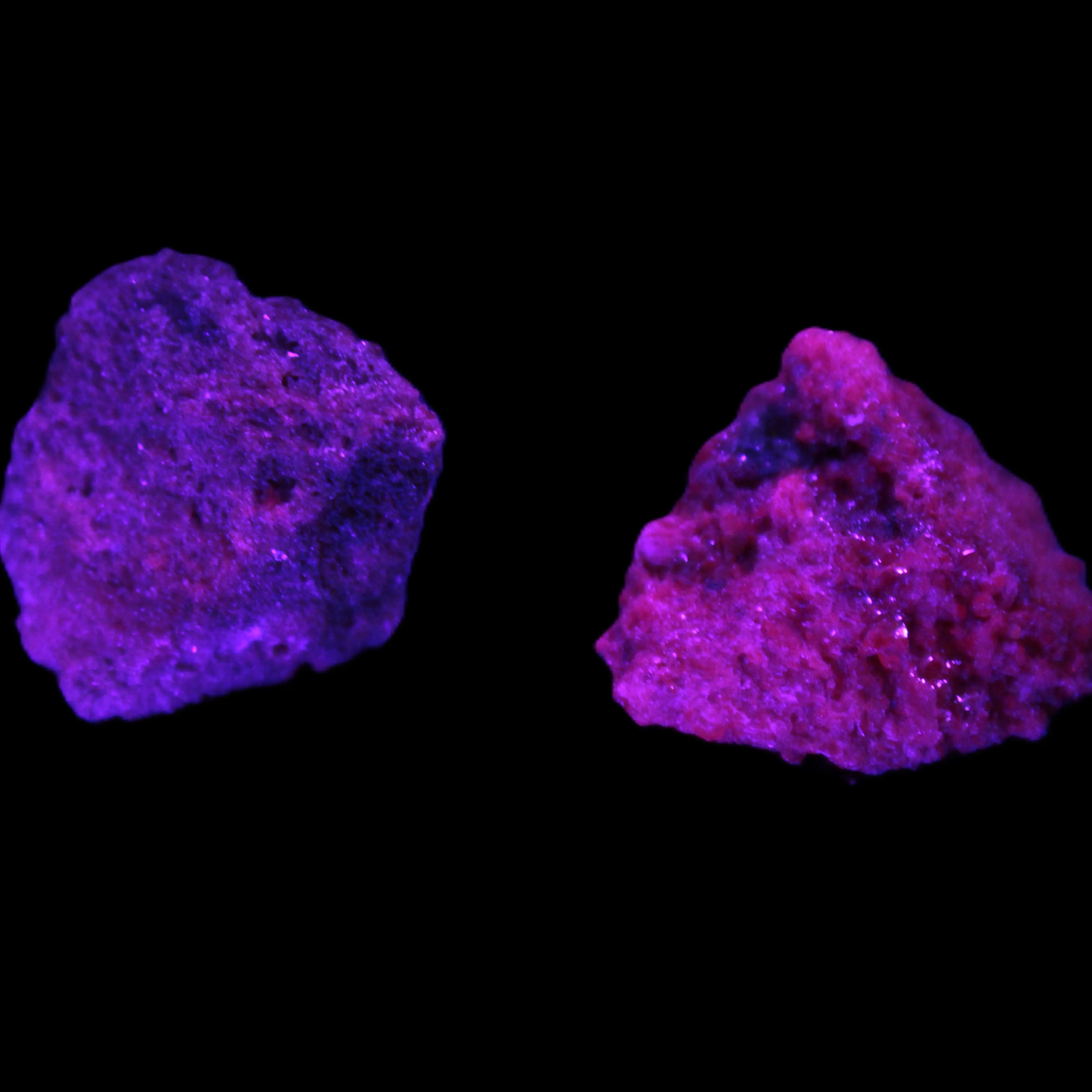 Ruby Natural Corundum crystals 12-14g in UV light