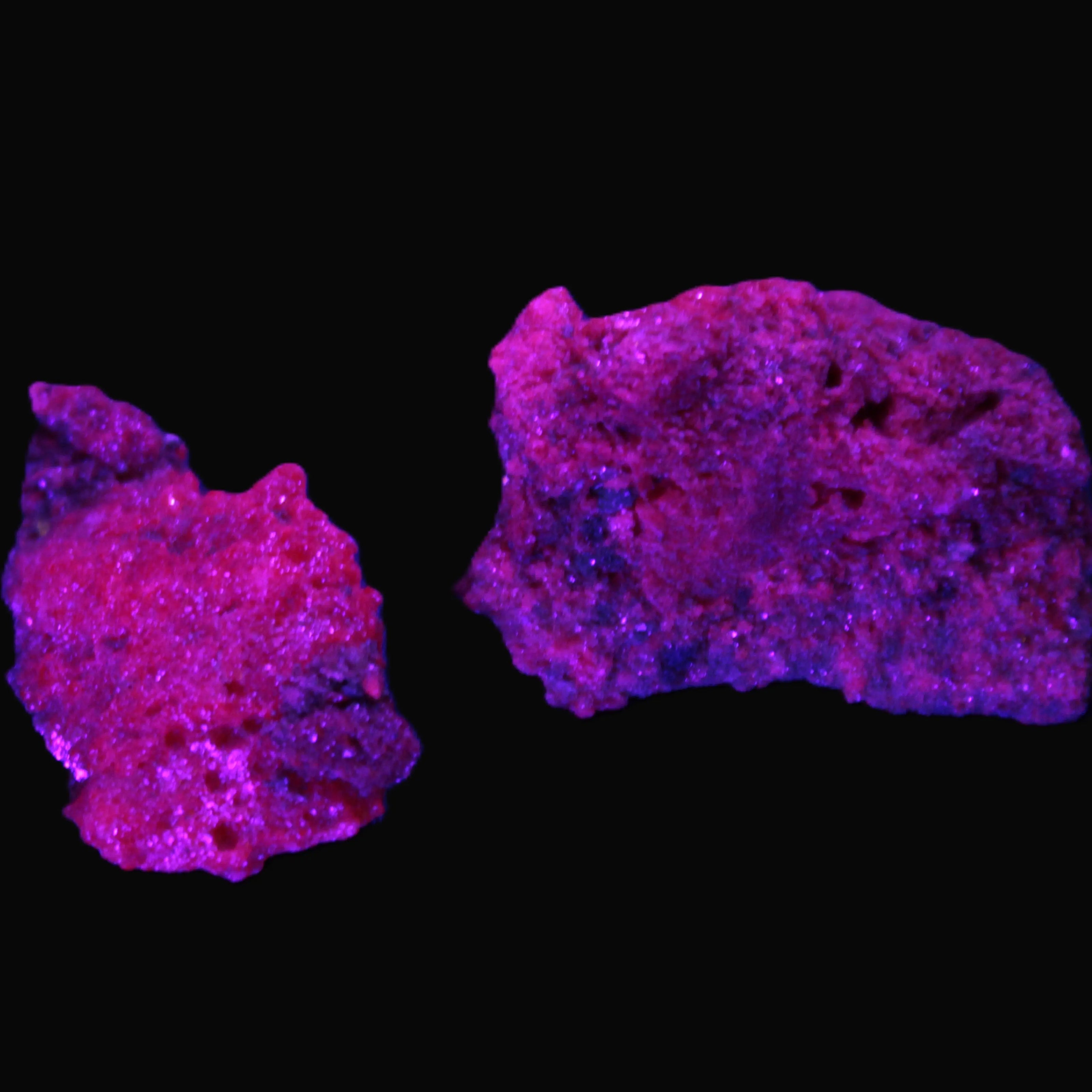 Ruby Natural Corundum crystals 12-14g in UV light