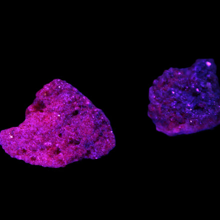 Ruby Natural Corundum crystals 12-14g in UV light