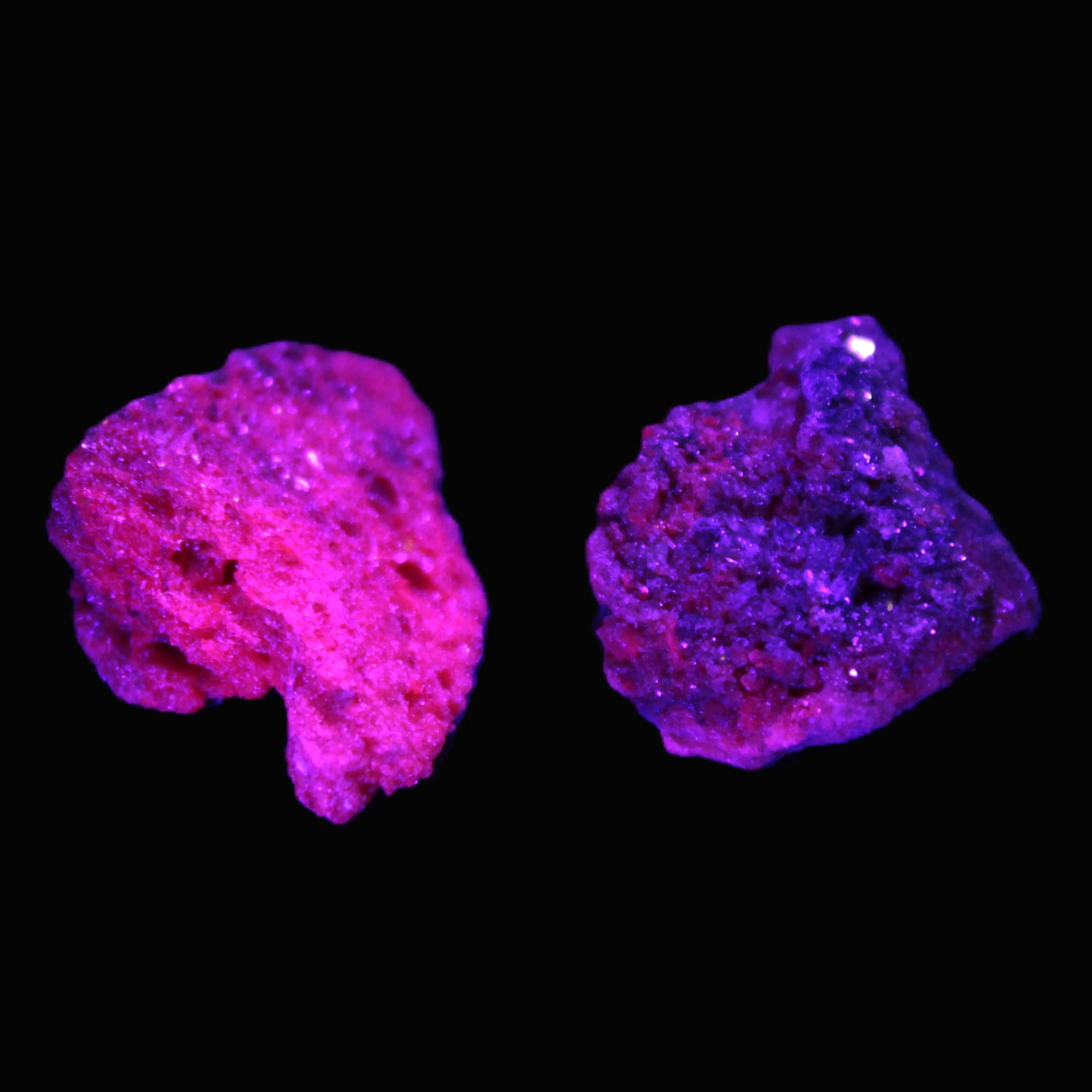 Ruby Natural Corundum crystals 12-14g in UV light