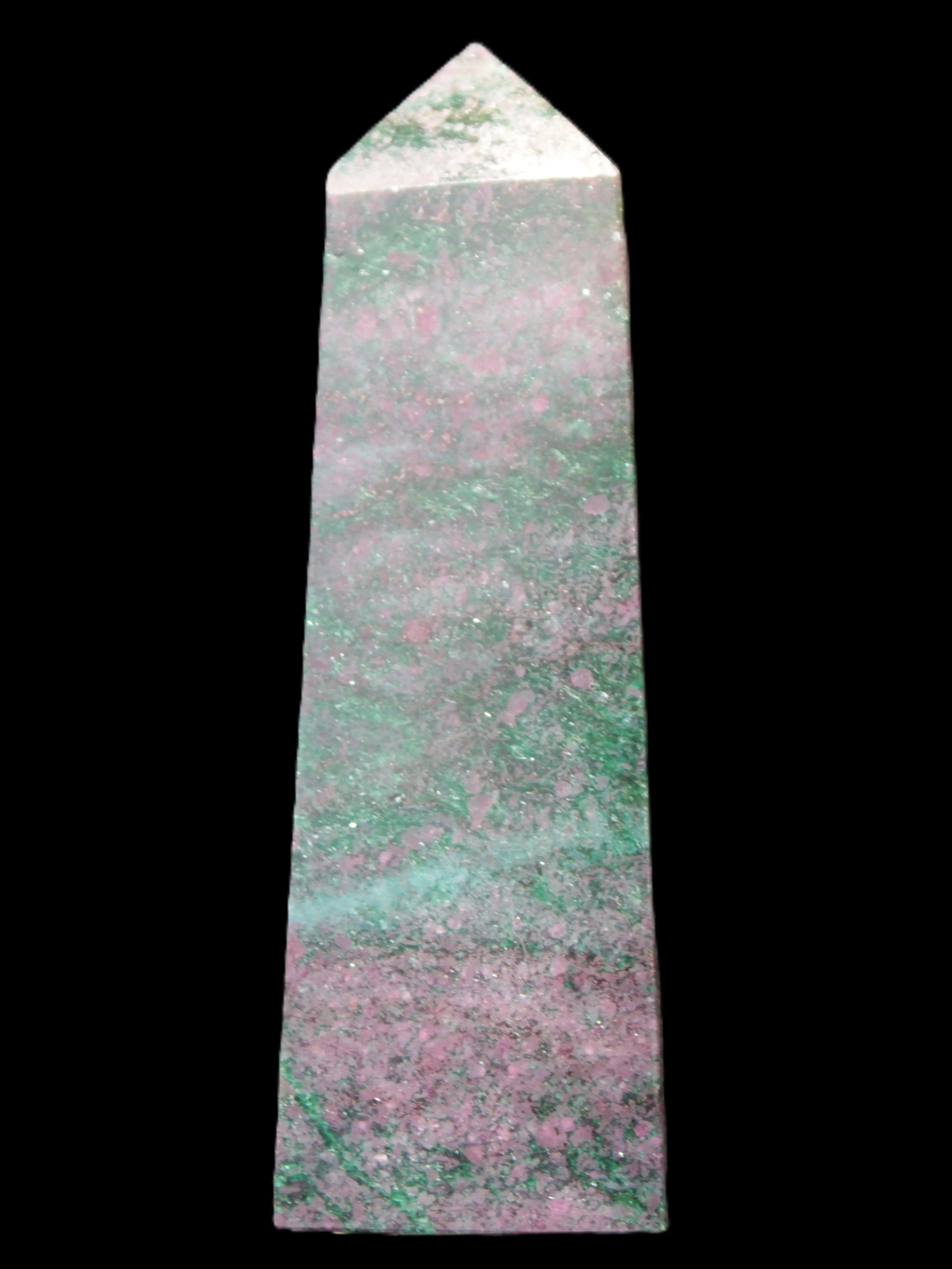 Ruby in Green Kyanite obelisk 245g Rocks and Things