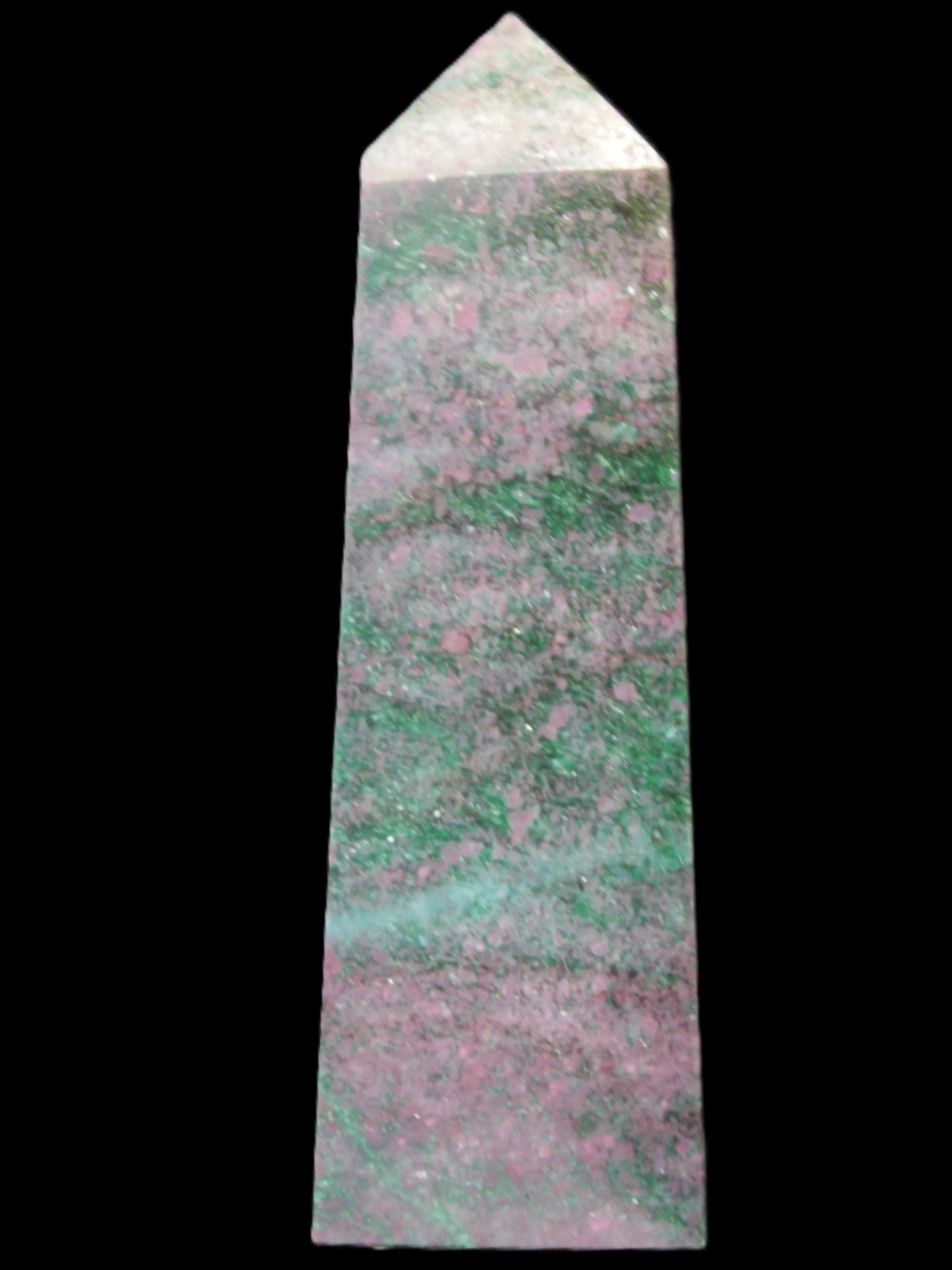 Ruby in Green Kyanite obelisk 245g Rocks and Things