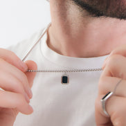 Onyx Hex Necklace • Stainless Steel