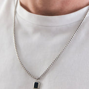 Onyx Hex Necklace • Stainless Steel