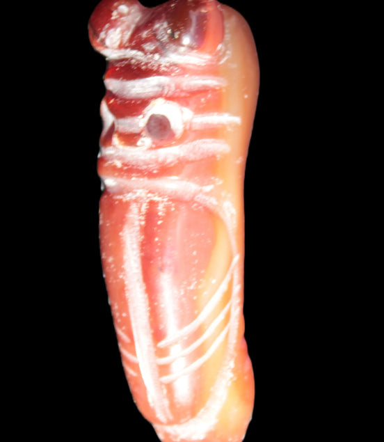 Sardonyx weird carved penis pendant 102g Rocks and Things