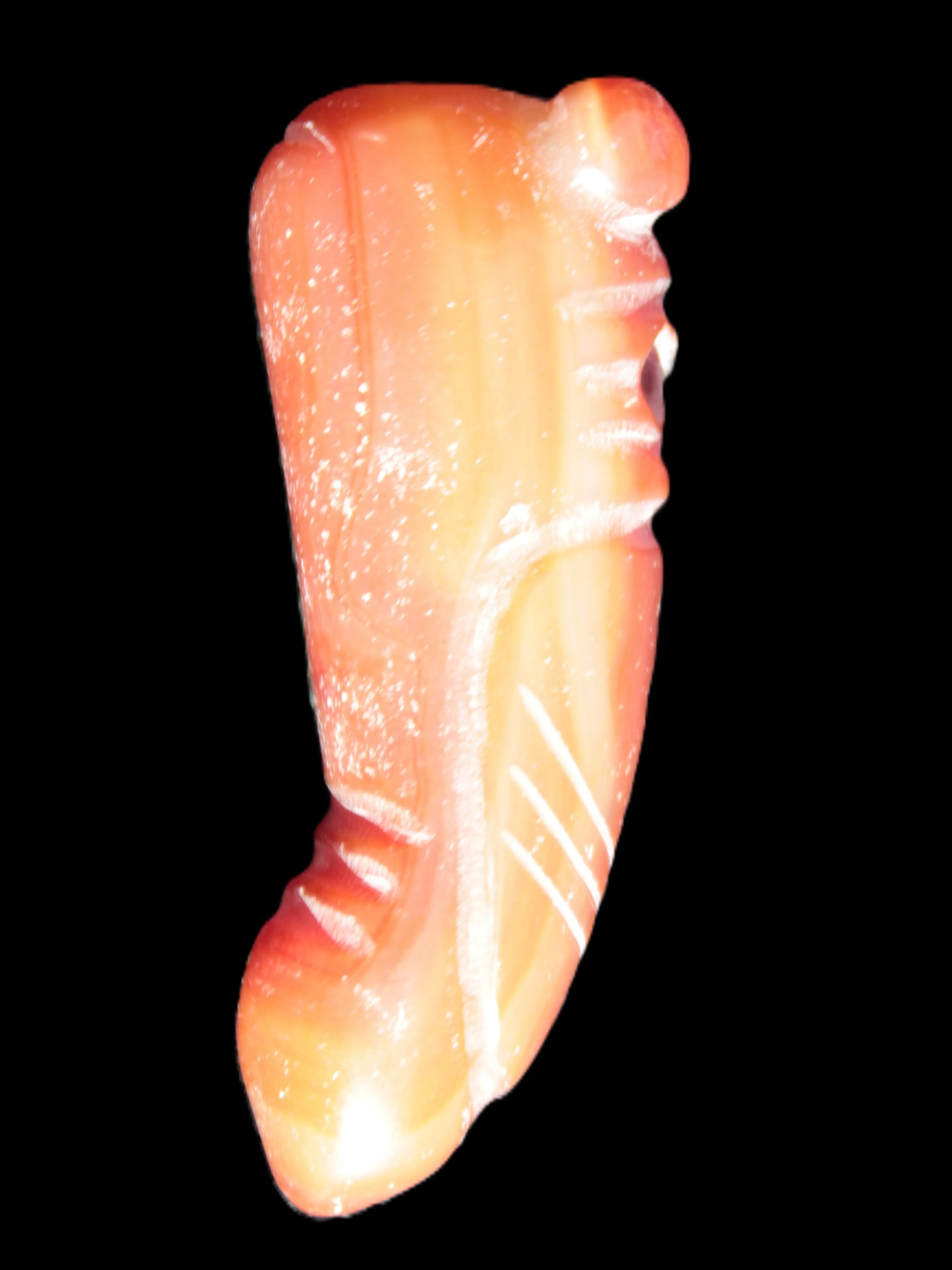 Sardonyx weird carved penis pendant 102g Rocks and Things