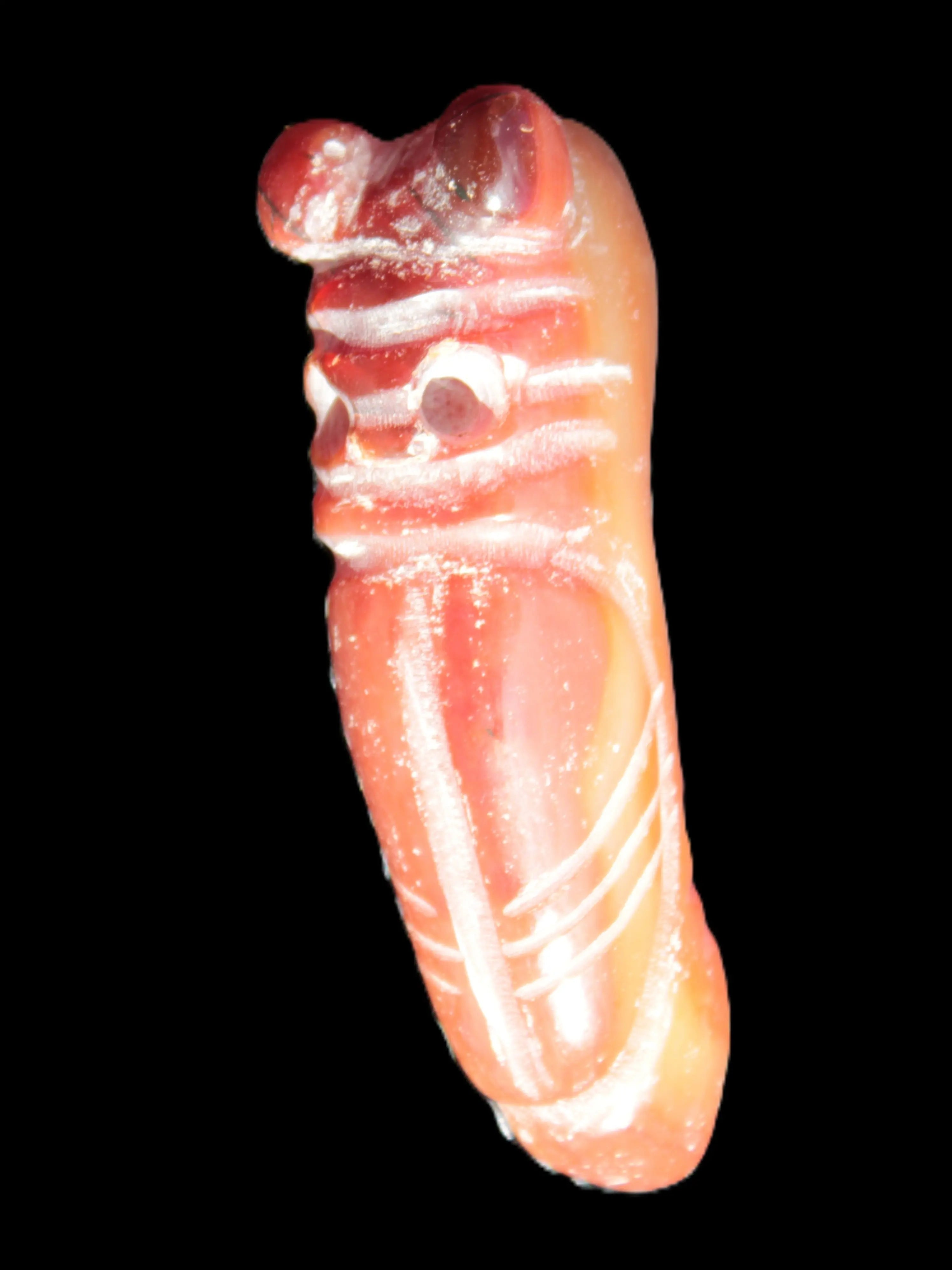Sardonyx weird carved penis pendant 102g Rocks and Things