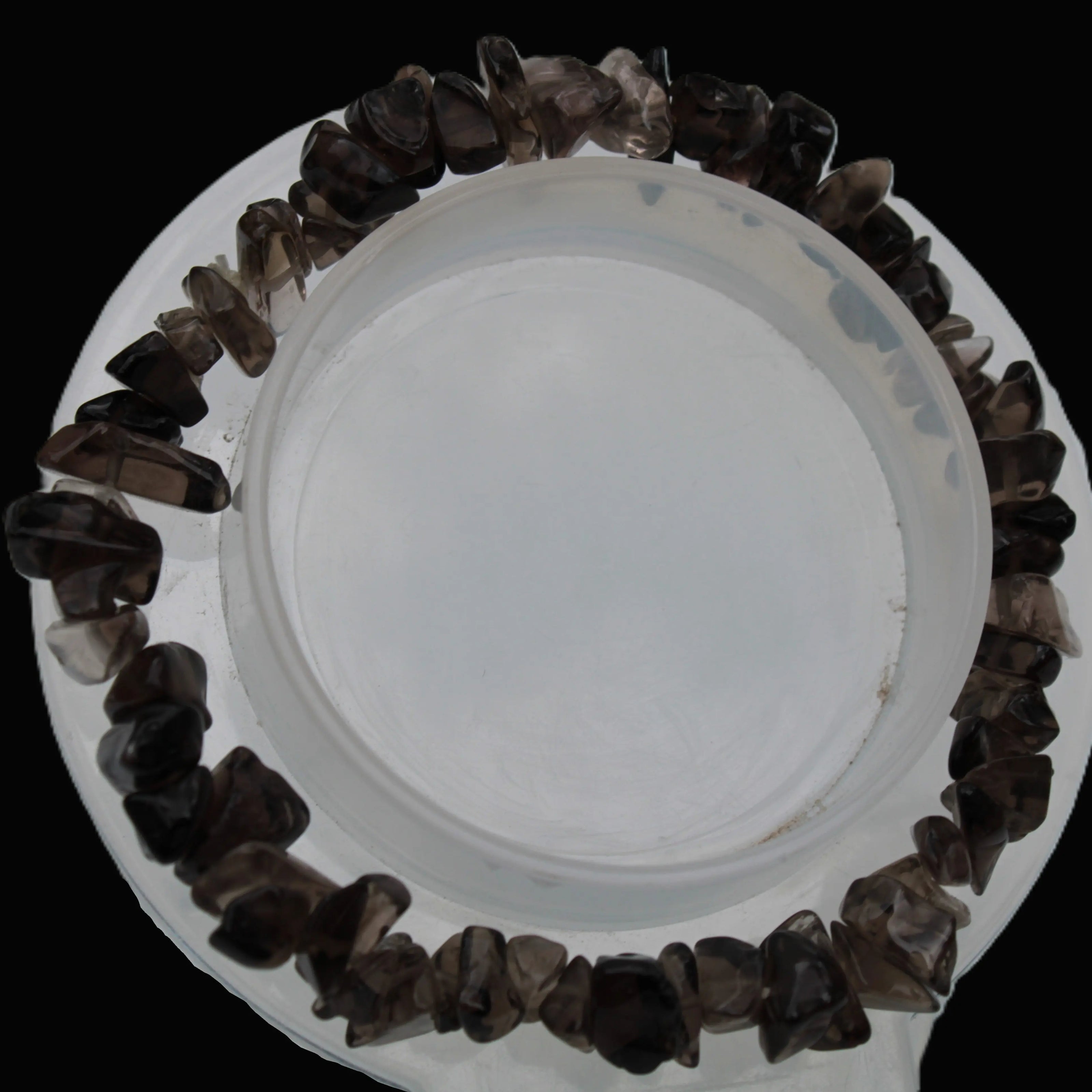 Smoky Quartz chip bracelet 15-17g Rocks and Things Store