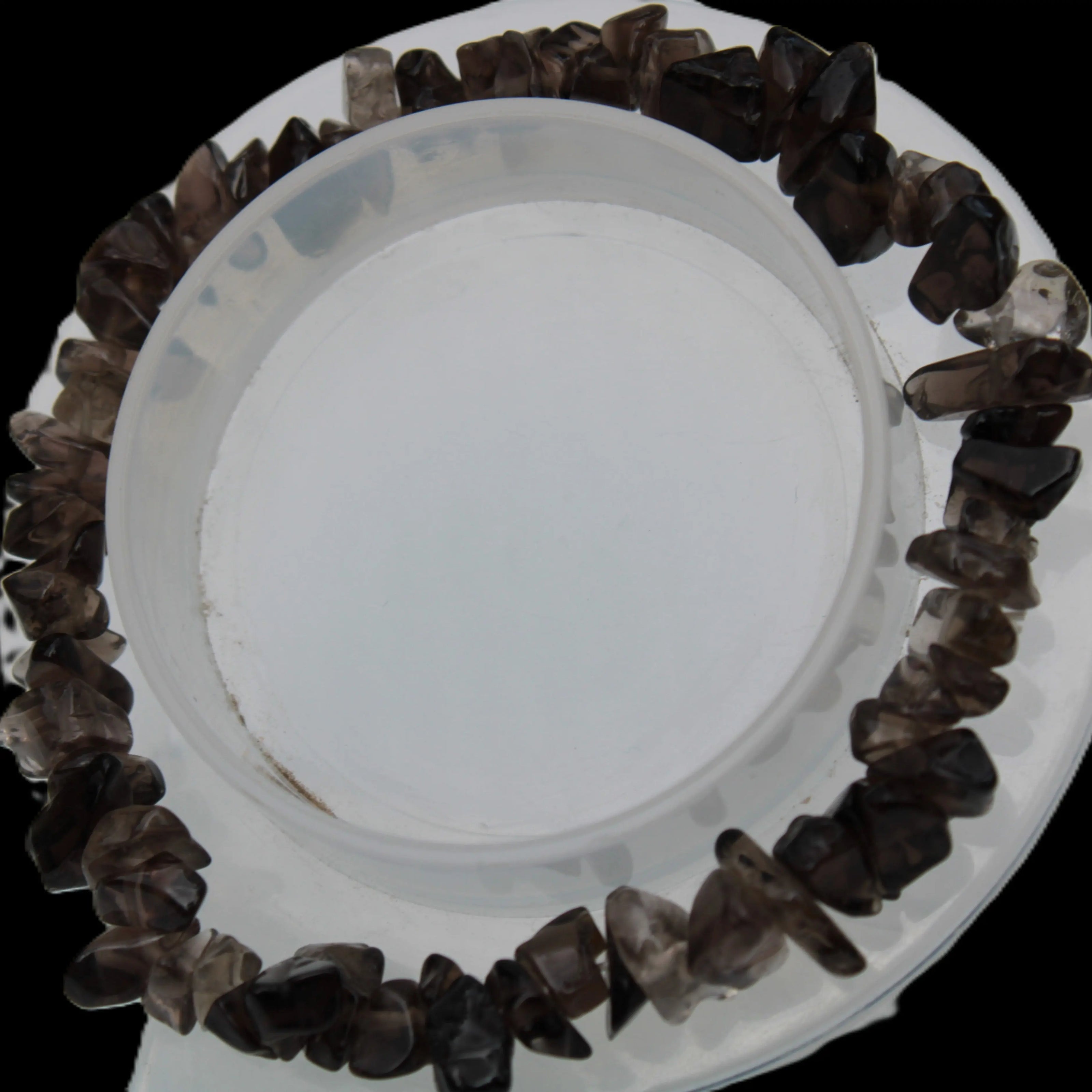 Smoky Quartz chip bracelet 15-17g Rocks and Things Store