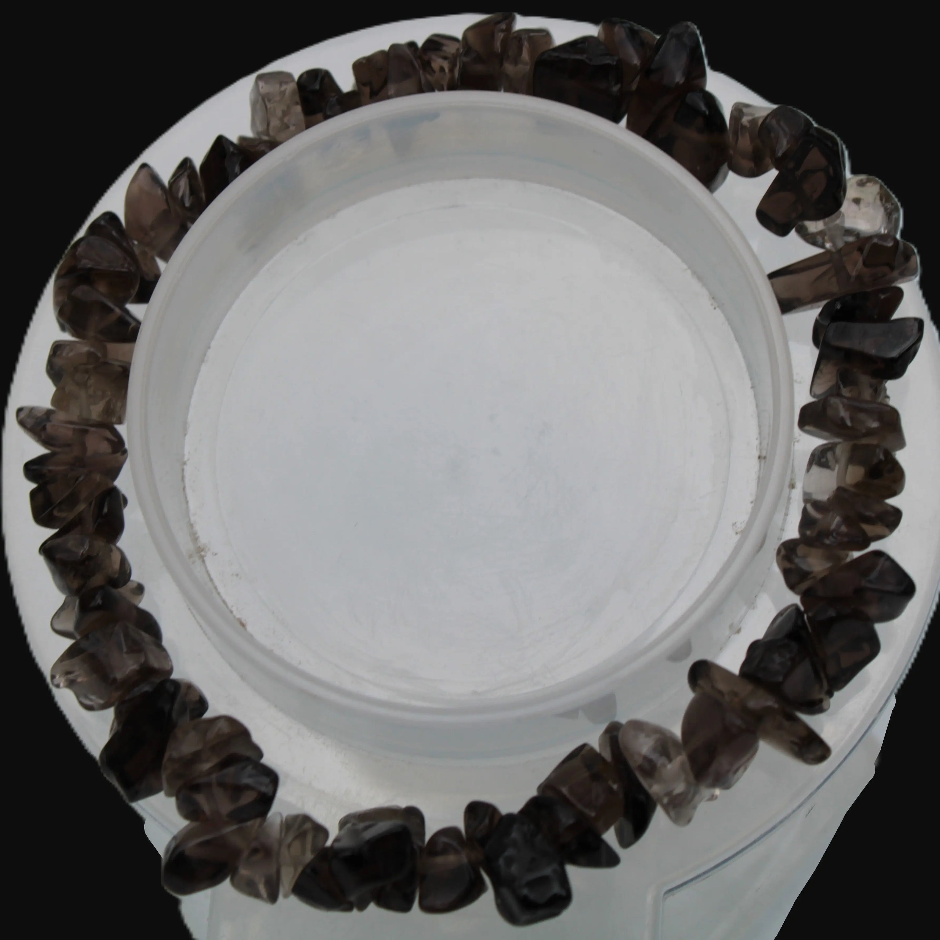 Smoky Quartz chip bracelet 15-17g Rocks and Things Store