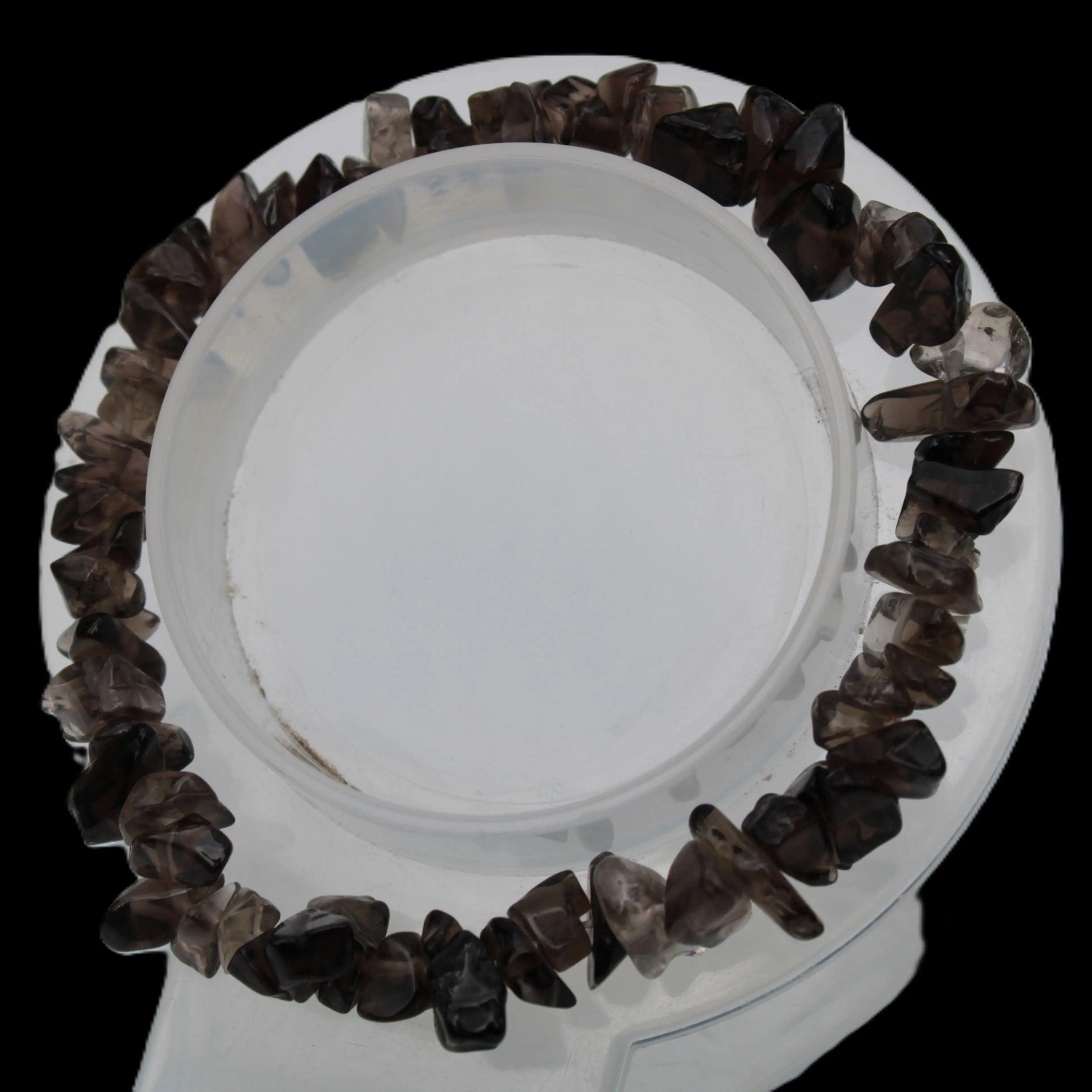 Smoky Quartz chip bracelet 15-17g Rocks and Things Store