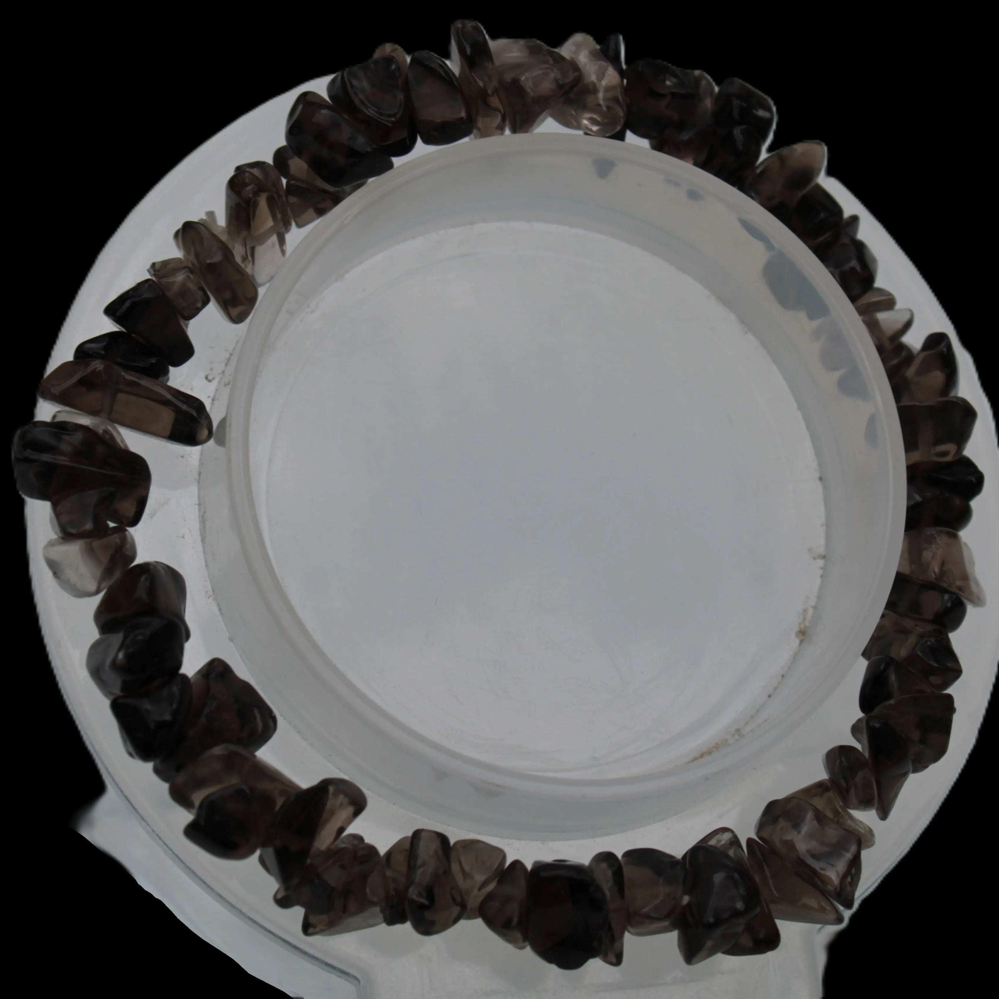 Smoky Quartz chip bracelet 15-17g Rocks and Things Store