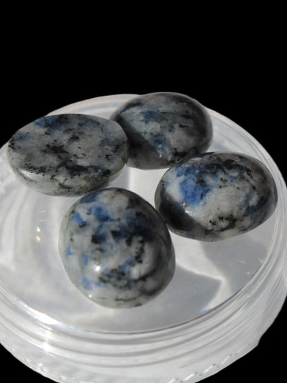 Sodalite 4 polished cabachons 6*12mm - 12*14mm (1-1.9g each) 5.7g Rocks and Things