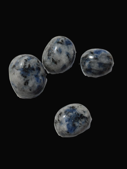 Sodalite 4 polished cabachons 6*12mm - 12*14mm (1-1.9g each) 5.7g Rocks and Things