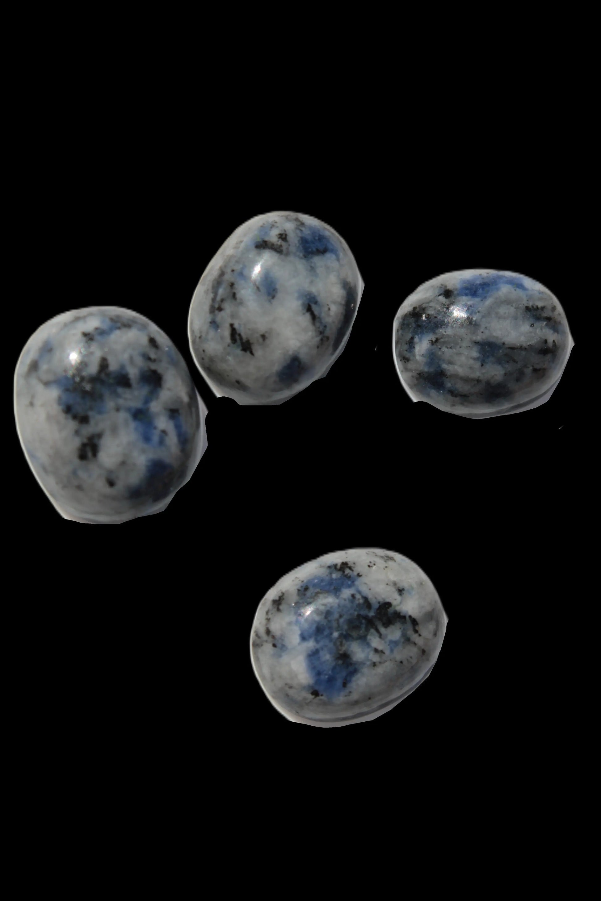 Sodalite 4 polished cabachons 6*12mm - 12*14mm (1-1.9g each) 5.7g Rocks and Things