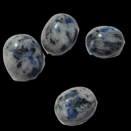 Sodalite 4 polished cabachons 6*12mm - 12*14mm (1-1.9g each) 5.7g in sunshine - Rocks and Things Store