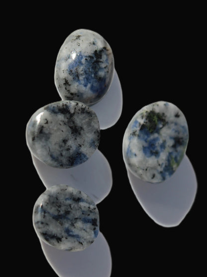 Sodalite 4 polished cabachons 6*12mm - 12*14mm (1-1.9g each) 5.7g Rocks and Things