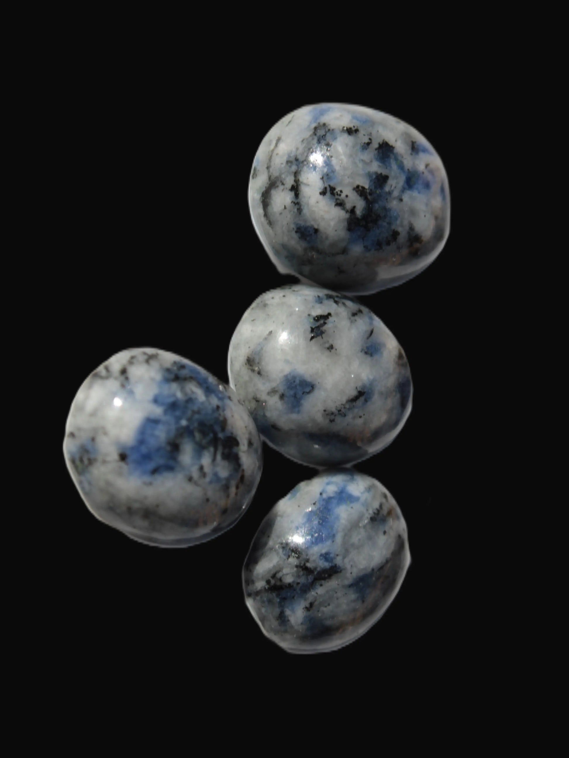 Sodalite 4 polished cabachons 6*12mm - 12*14mm (1-1.9g each) 5.7g Rocks and Things