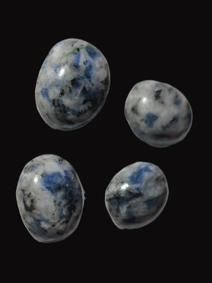 Sodalite 4 polished cabachons 6*12mm - 12*14mm (1-1.9g each) 5.7g Rocks and Things