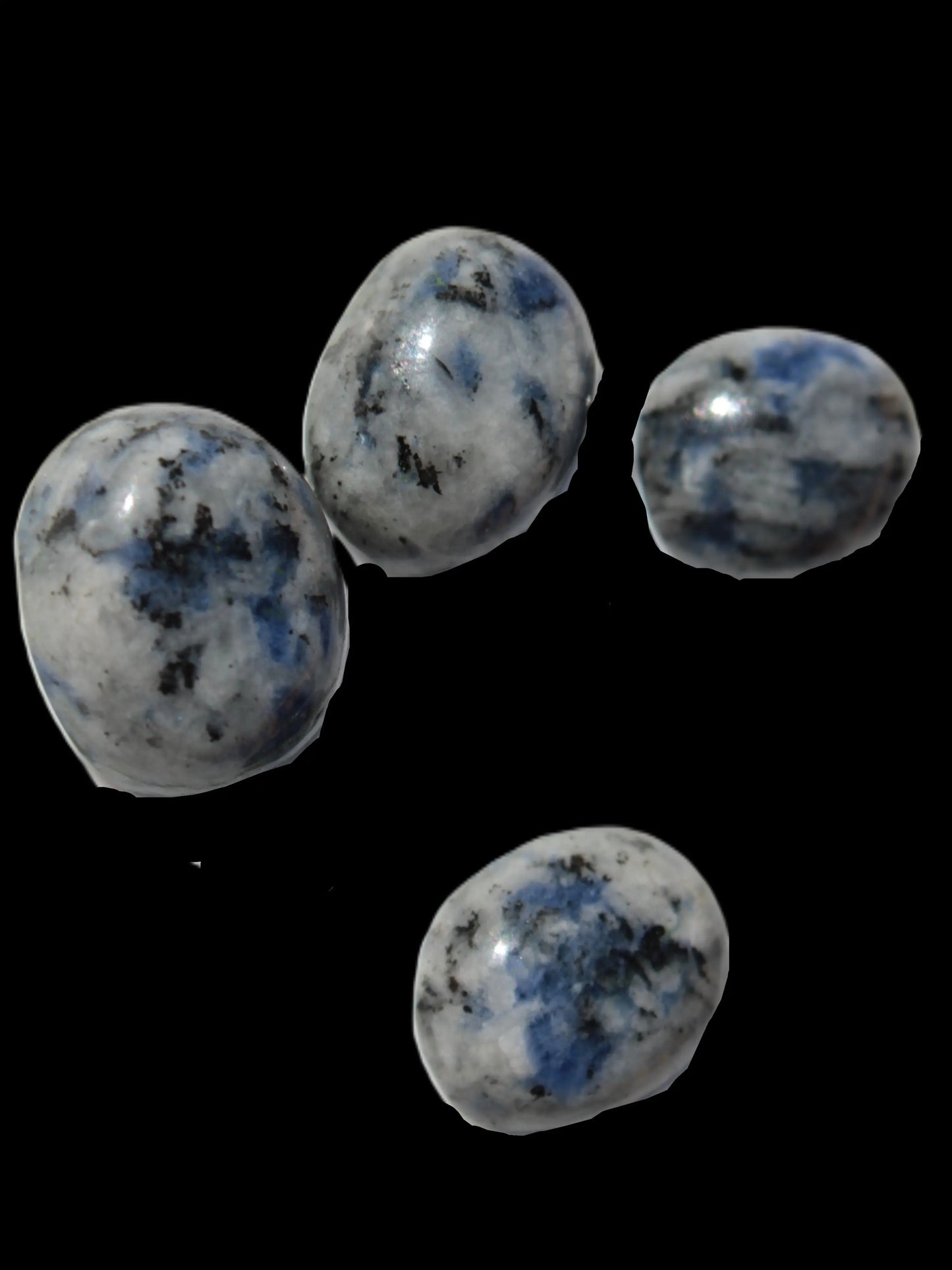 Sodalite 4 polished cabachons 6*12mm - 12*14mm (1-1.9g each) 5.7g Rocks and Things