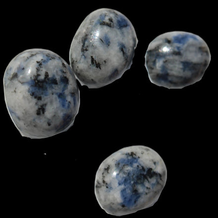 Sodalite 4 polished cabachons 6*12mm - 12*14mm (1-1.9g each) 5.7g in sunshine - Rocks and Things Store