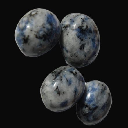 Sodalite 4 polished cabachons 6*12mm - 12*14mm (1-1.9g each) 5.7g in sunshine - Rocks and Things Store