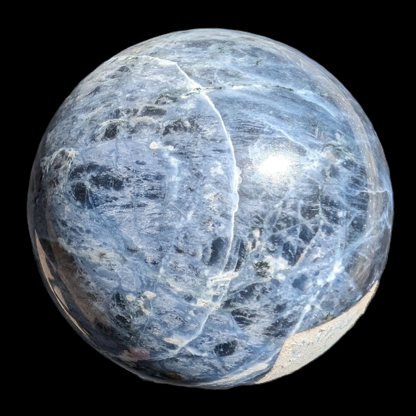 Sodalite sphere 473g Rocks and Things