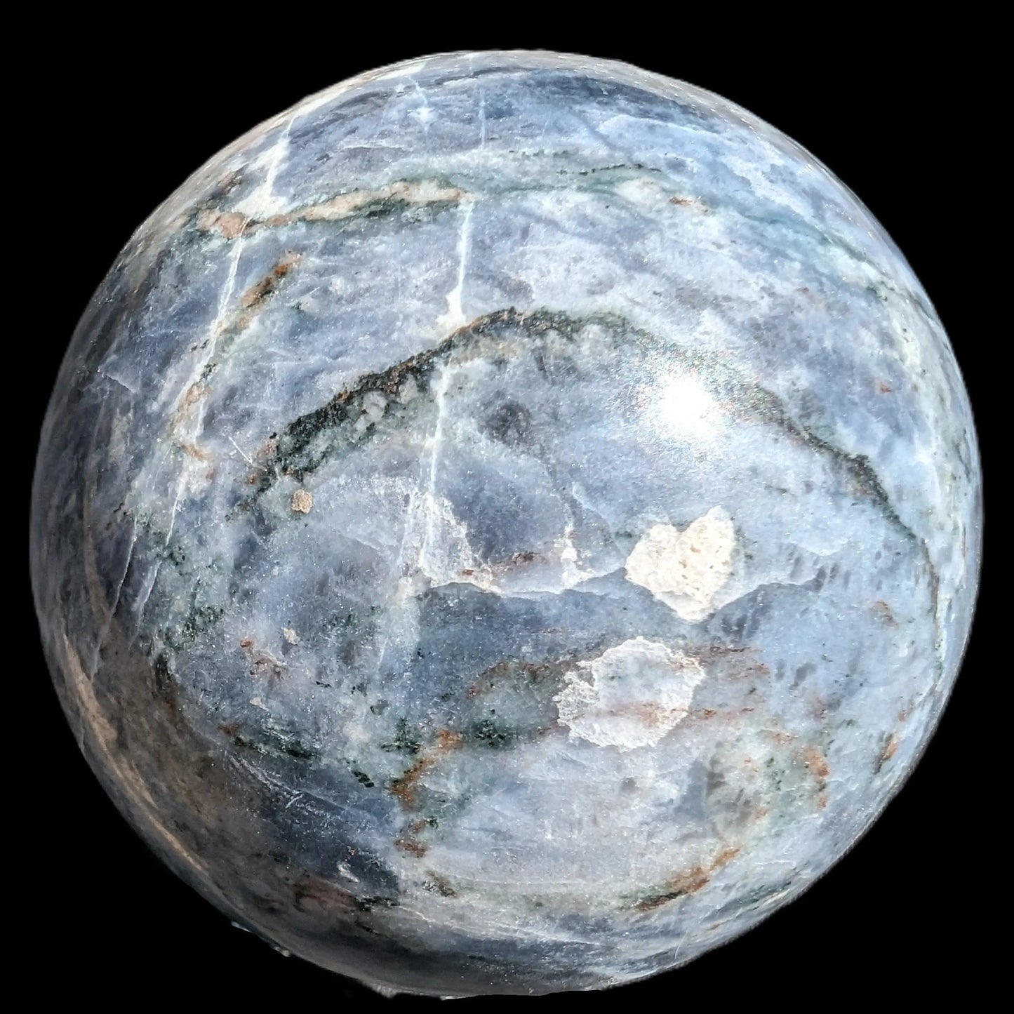 Sodalite sphere 473g Rocks and Things