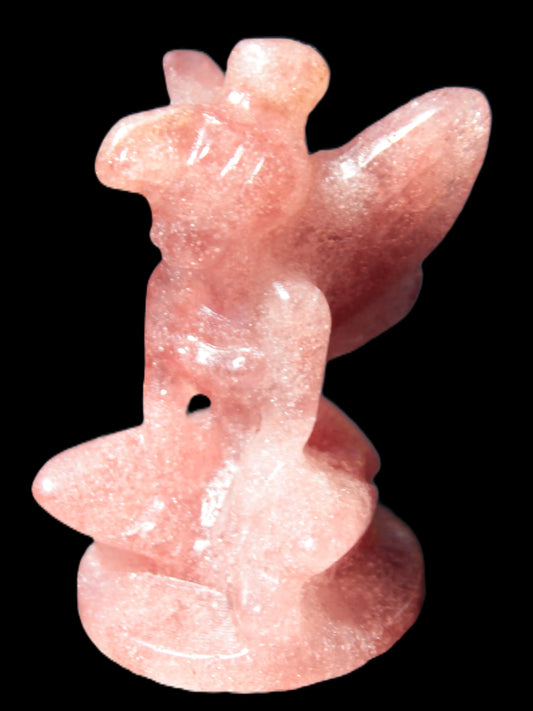 Strawberry Arusha Quartz hand-carved flower faerie 66g Rocks and Things Store