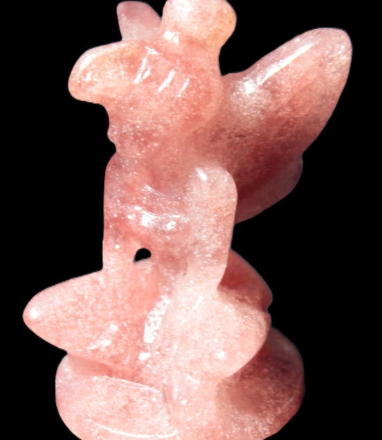 Strawberry Arusha Quartz hand-carved flower faerie 66g Rocks and Things Store