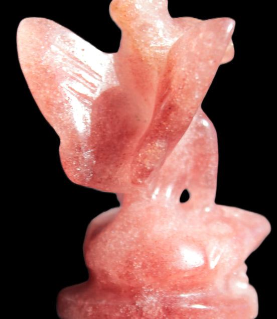 Strawberry Arusha Quartz hand-carved flower faerie 66g Rocks and Things Store