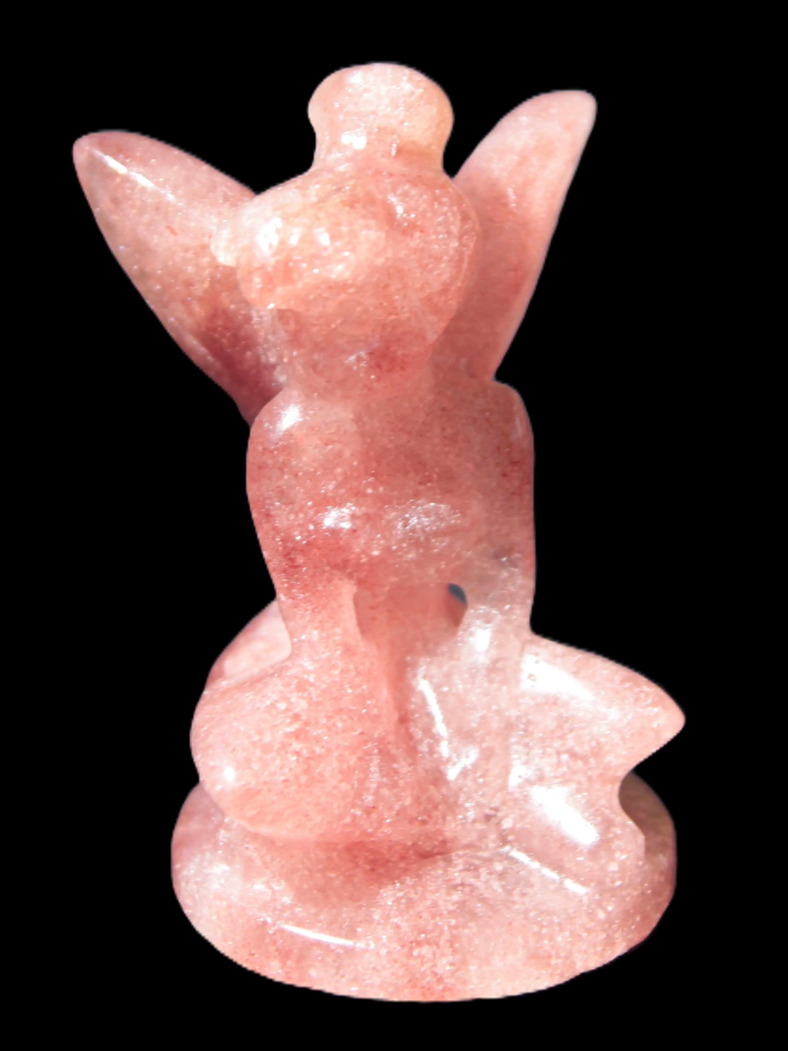 Strawberry Arusha Quartz hand-carved flower faerie 66g Rocks and Things Store