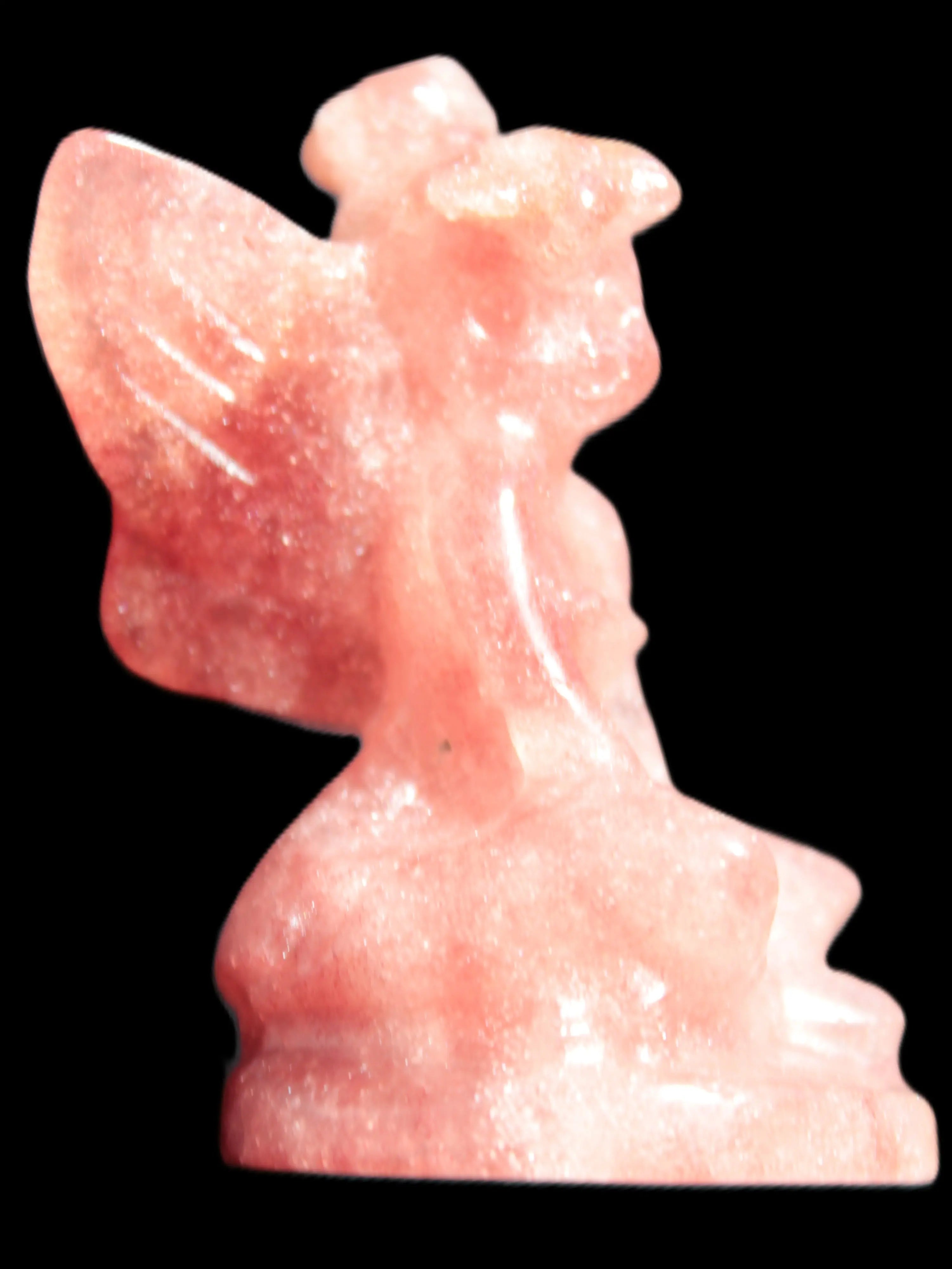 Strawberry Arusha Quartz hand-carved flower faerie 66g Rocks and Things Store