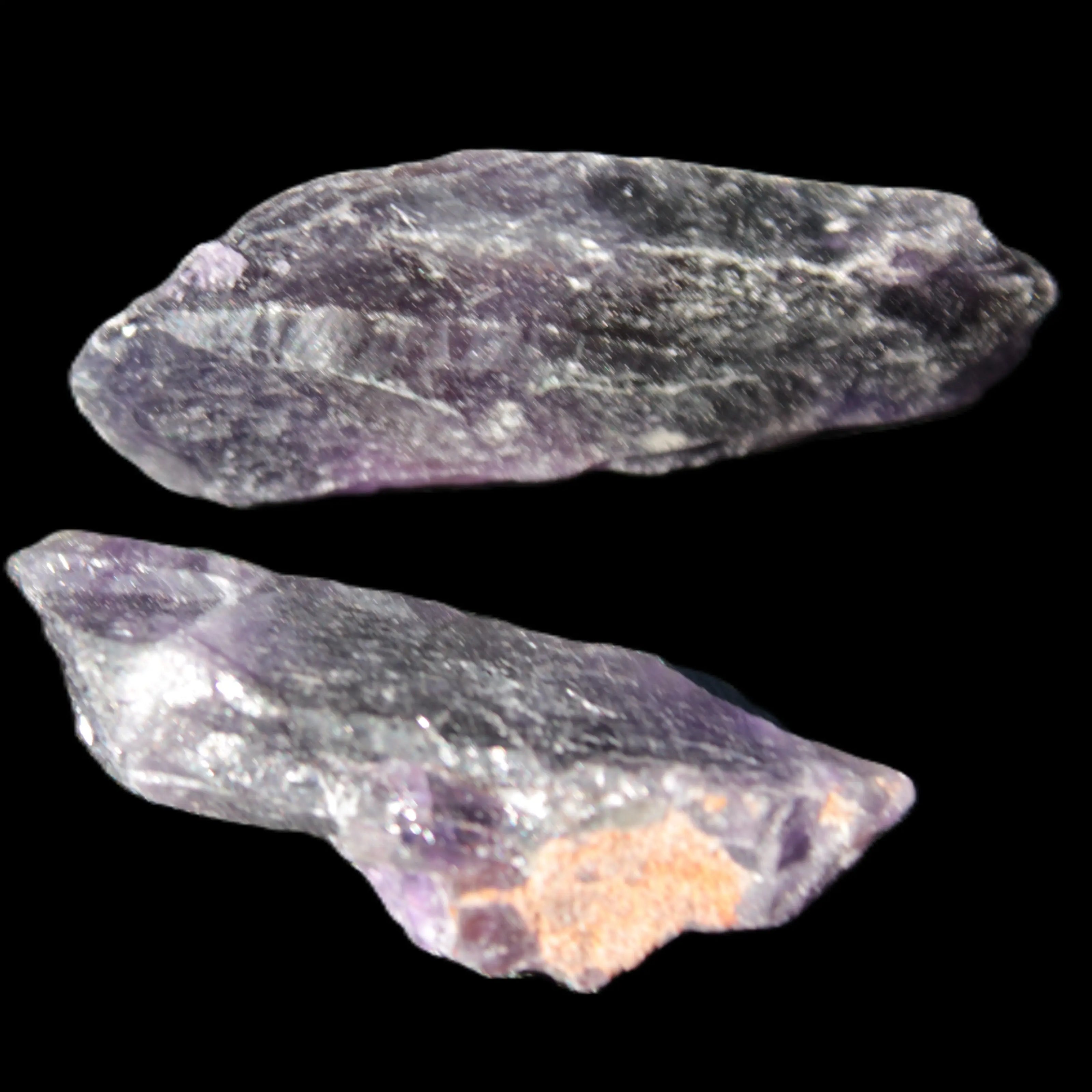 Super Seven Elestial Amethyst 1/2 crystals 12-17g in sunlight - Rocks and Things Store