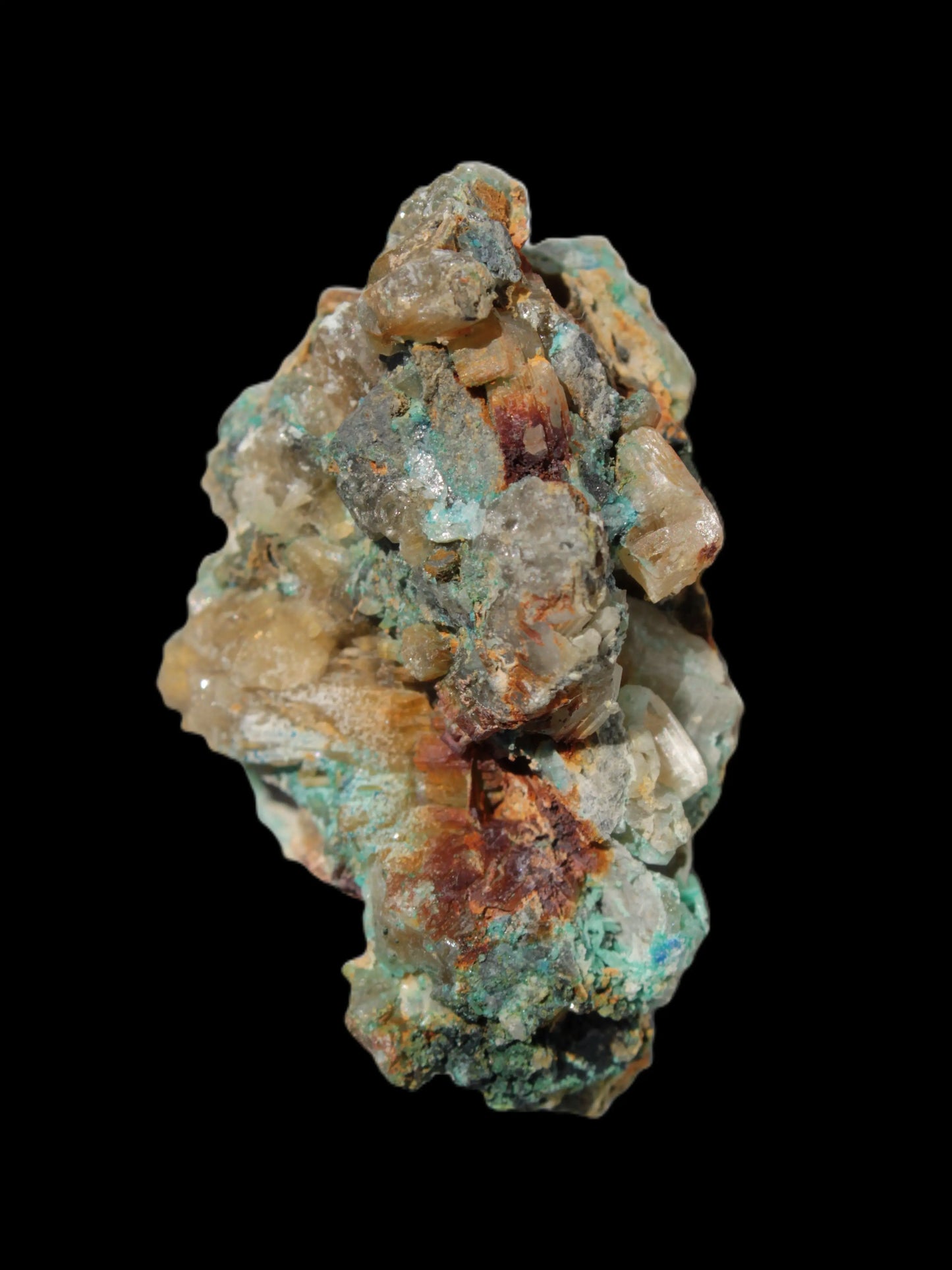 Terminated Cerussite crystal with Chrysocolla 58g Rocks and Things