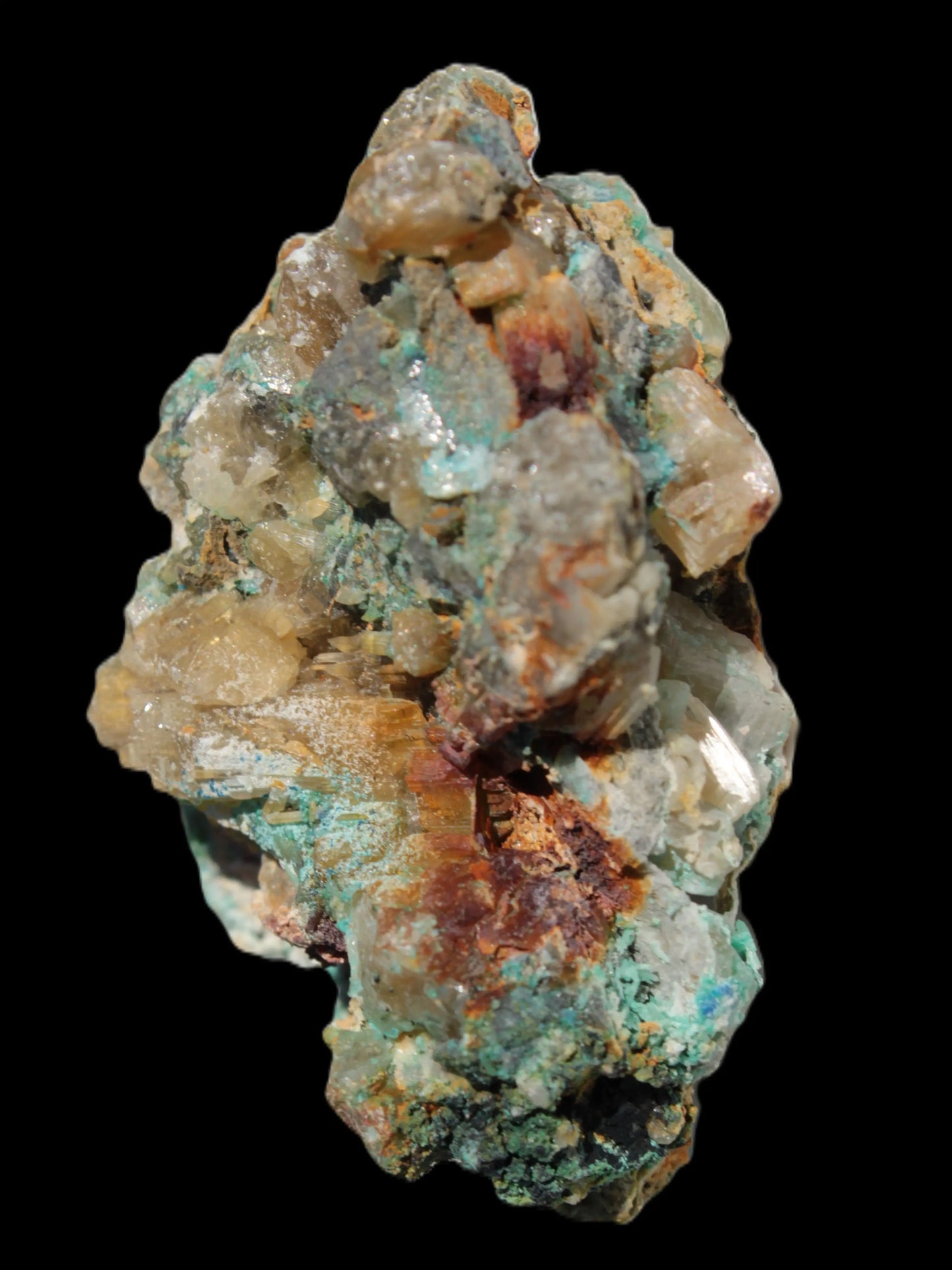 Terminated Cerussite crystal with Chrysocolla 58g Rocks and Things