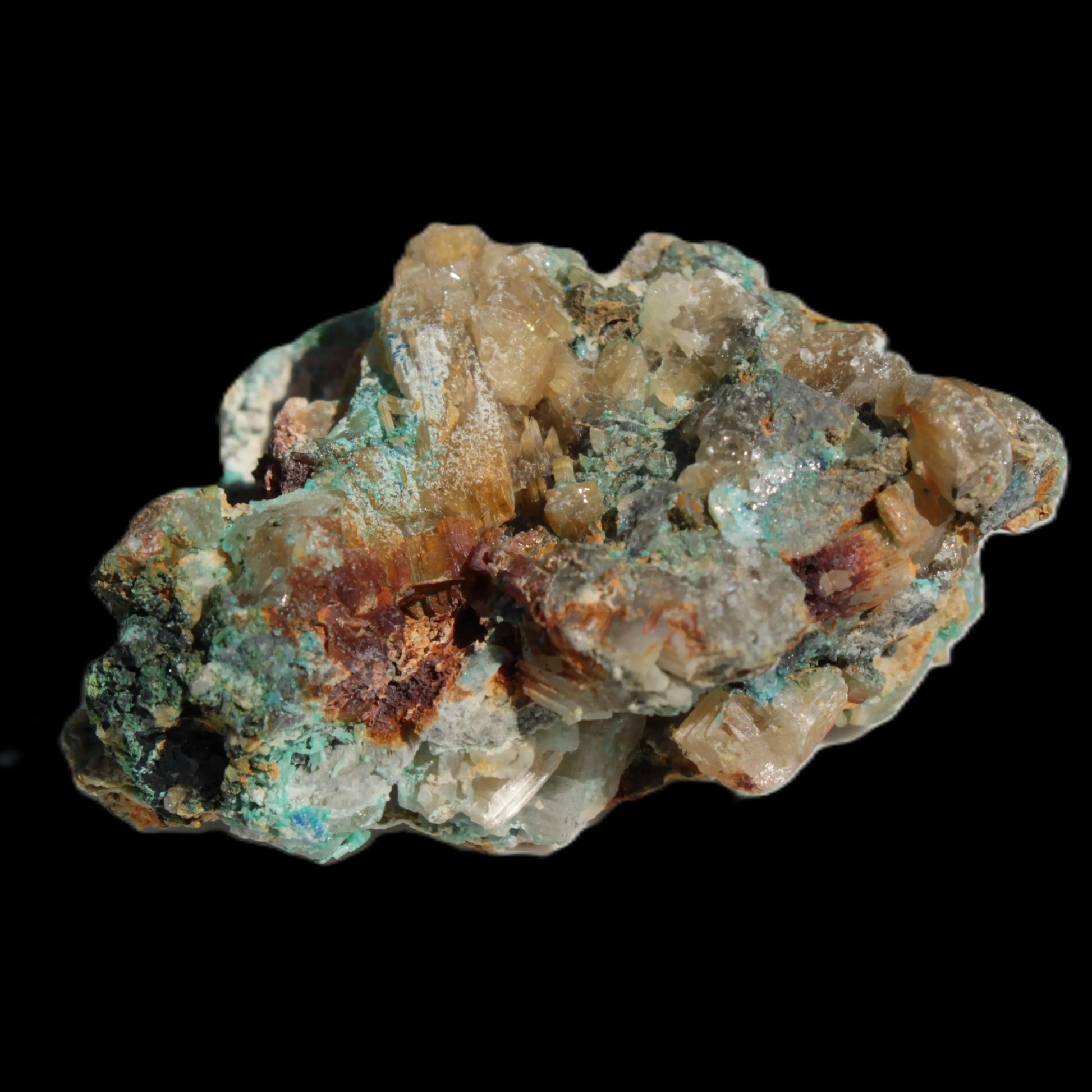 Terminated Cerussite crystal with Chrysocolla 58g Rocks and Things