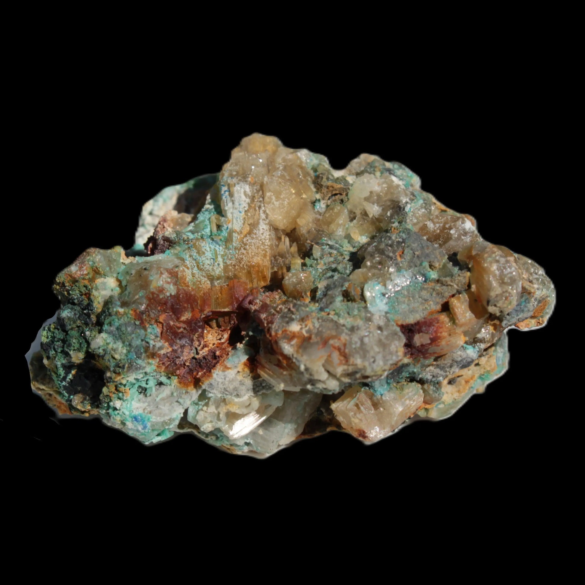 Terminated Cerussite crystal with Chrysocolla 58g Rocks and Things