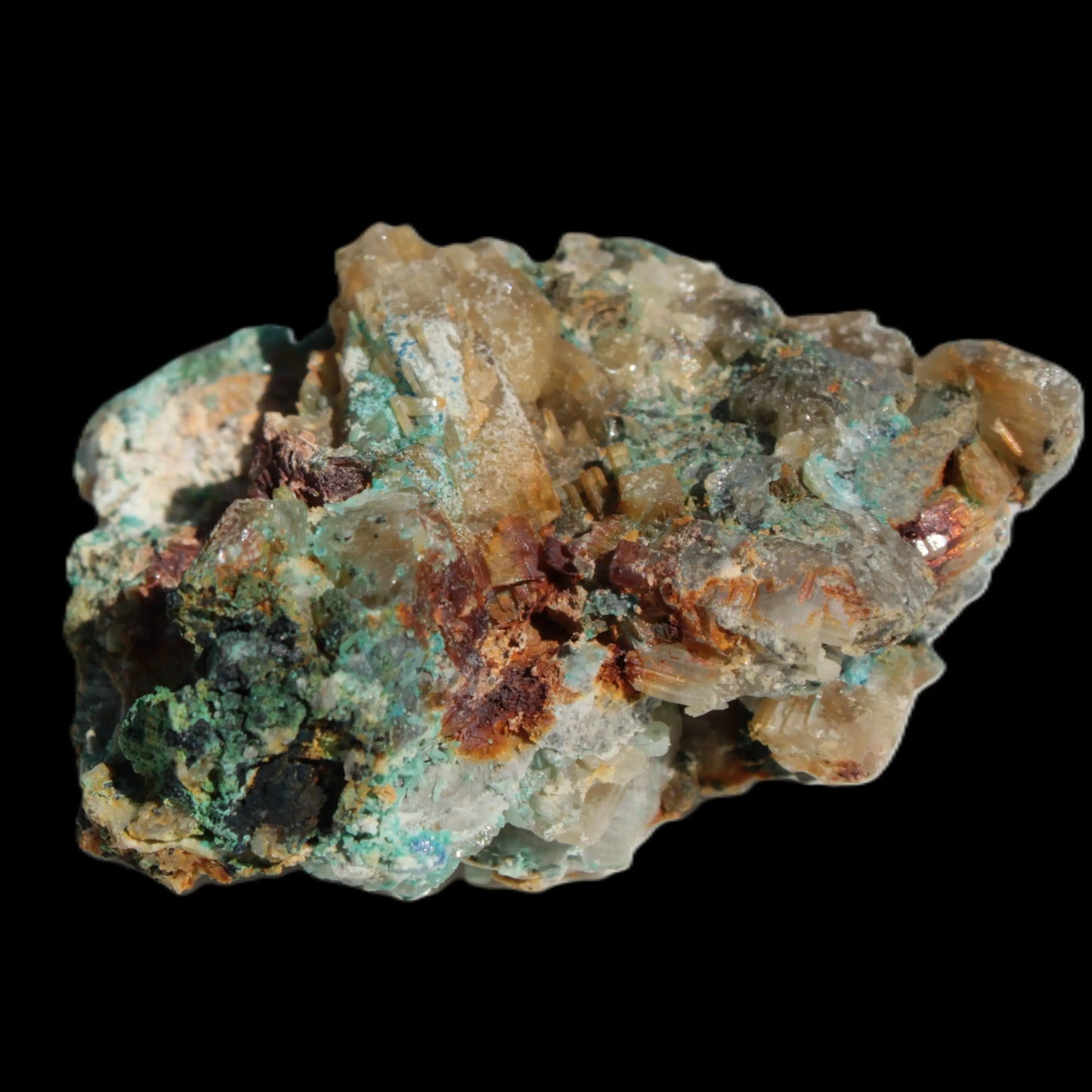 Terminated Cerussite crystal with Chrysocolla 58g Rocks and Things