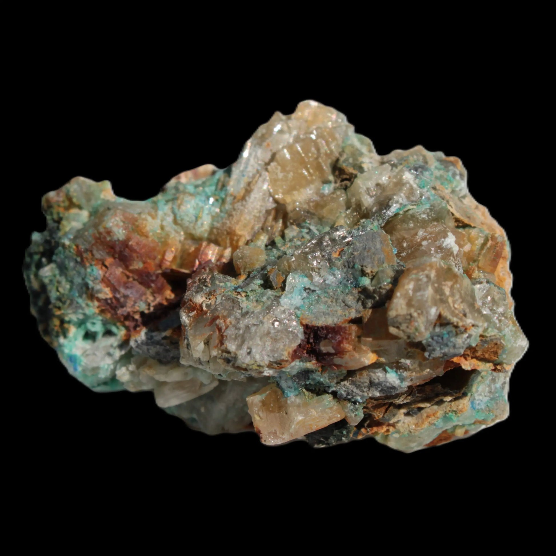 Terminated Cerussite crystal with Chrysocolla 58g Rocks and Things